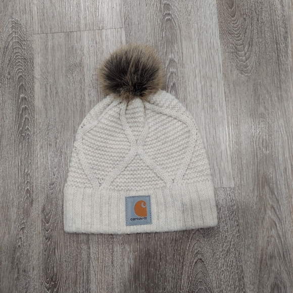 carhartt cable knit pom hat